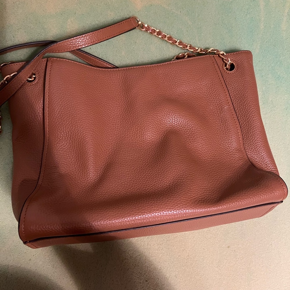 Tory Burch Leather Britten Small / Medium Slouchy Tote, Pebbled Leather